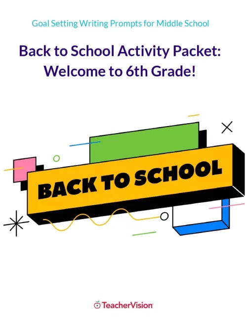 Back To School: First Day of 6th Grade Printable Packet - TeacherVision